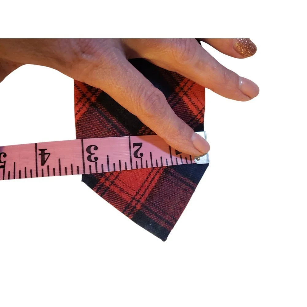 NWT‎ Nautica Mens Tie Necktie Designer Luxury 100% Cotton Red Black Plaid